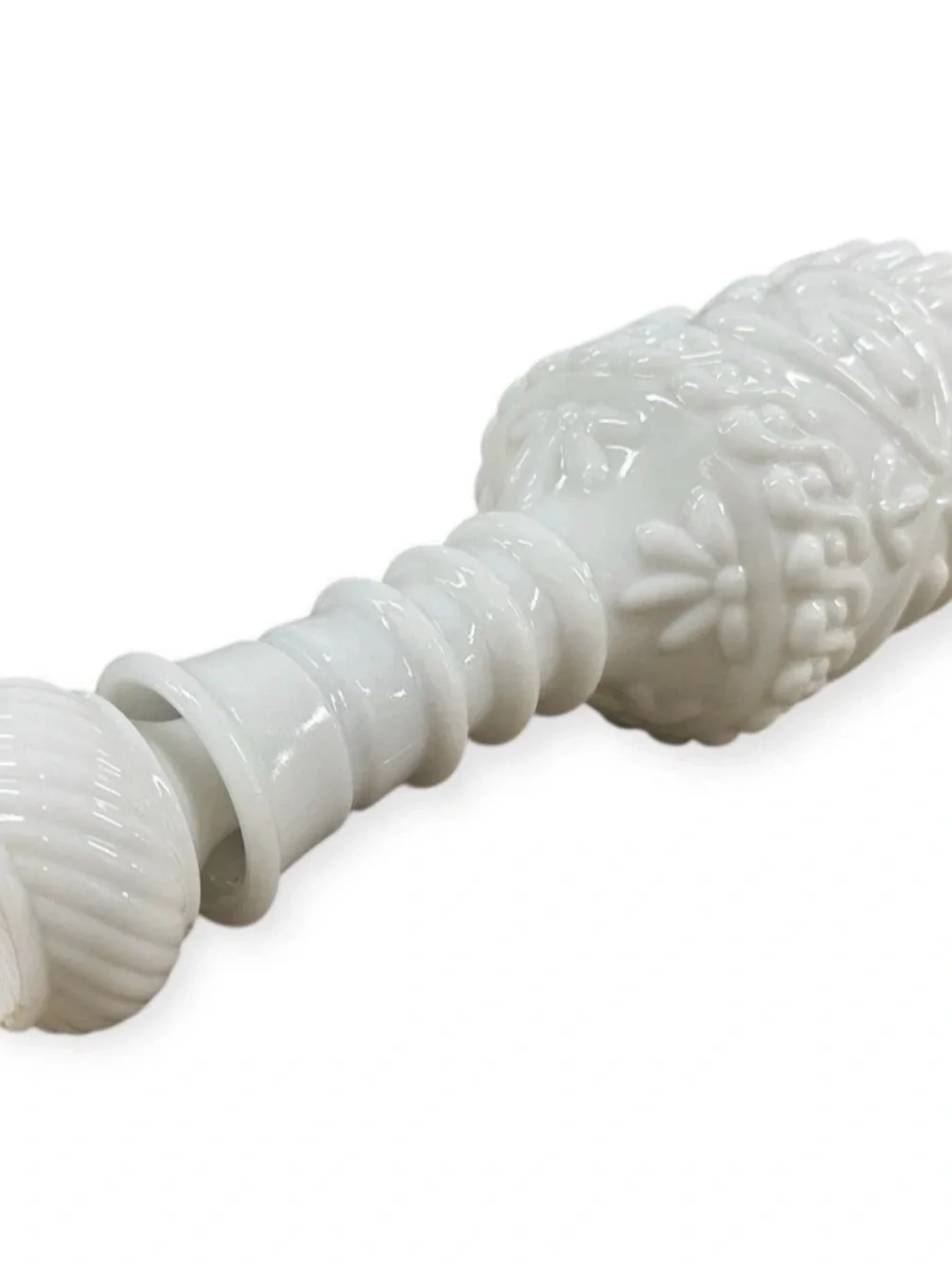 Vintage Milk Glass Cruet Decanter Bottle w Stopper PAT 1908 11.5” White